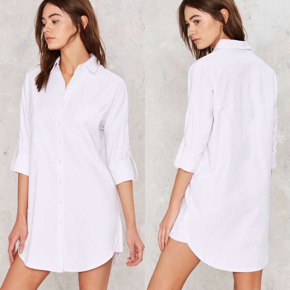 Nastygal - Risky Biz Shirt Dress sz S - Picture 2 of 4